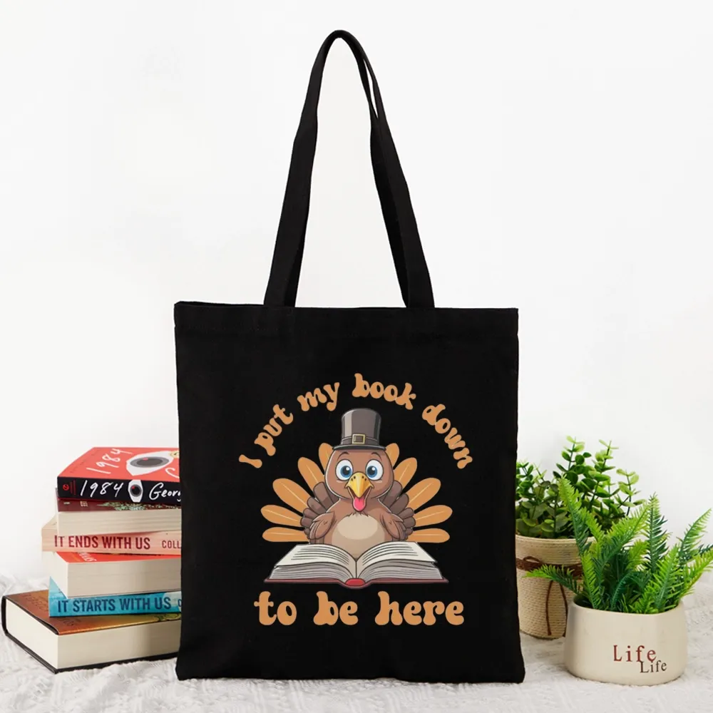 Pagewings Funny Thanksgiving Book Tote Bag
