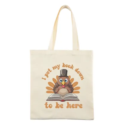 Pagewings Funny Thanksgiving Book Tote Bag