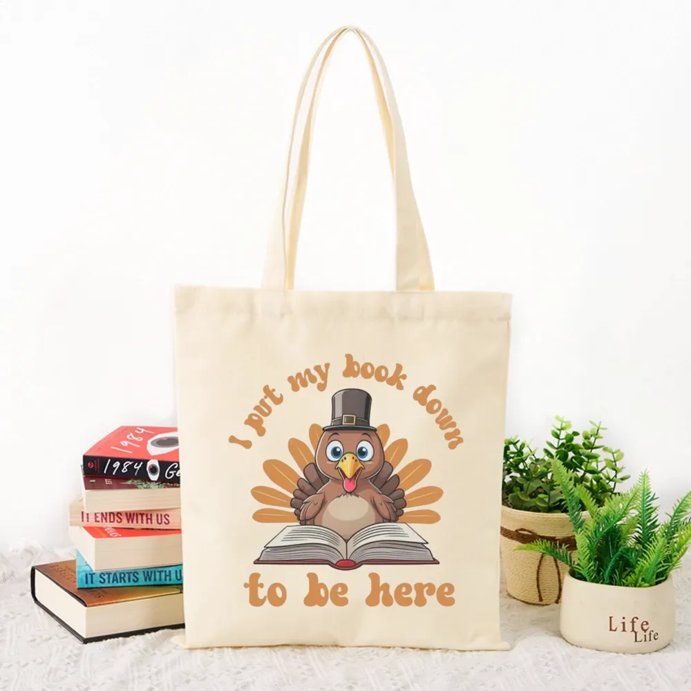 Pagewings Funny Thanksgiving Book Tote Bag