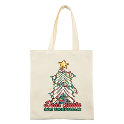 Pagewings Christmas Dear Santa Just Books Please Tote Bag