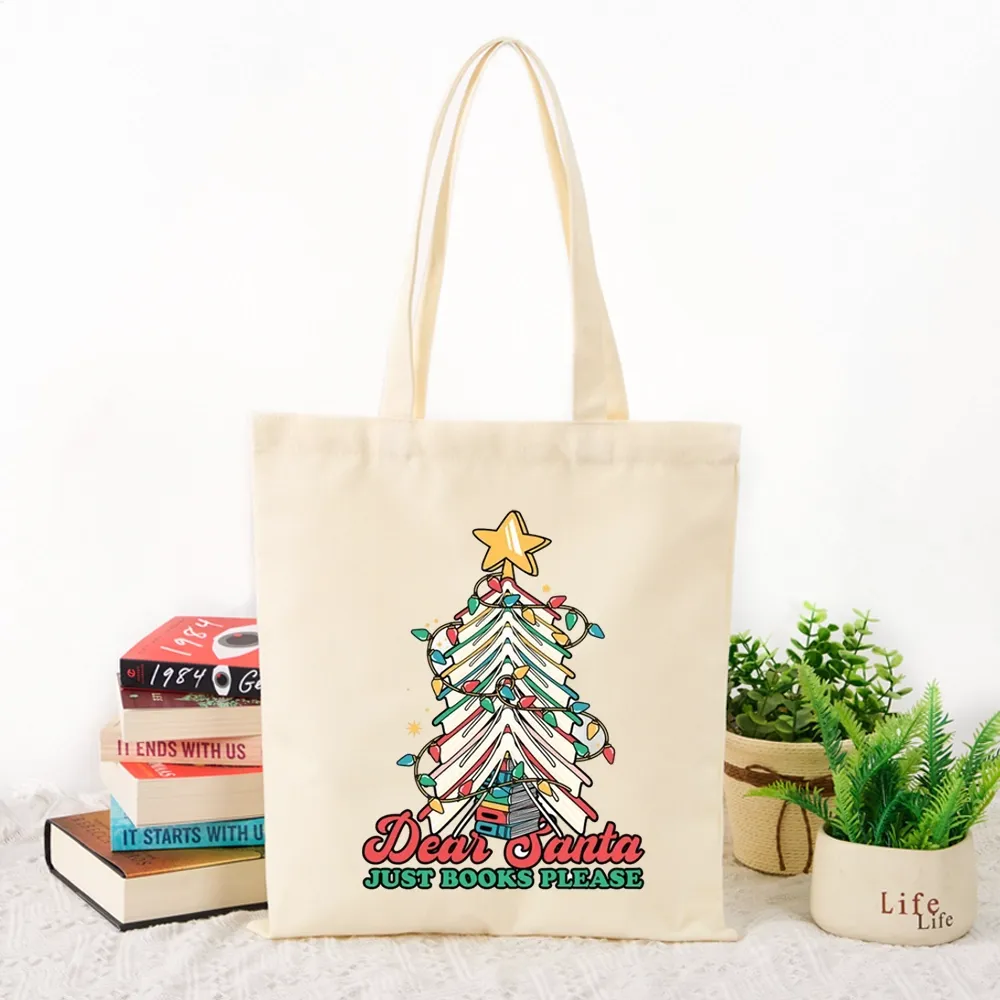 Pagewings Christmas Dear Santa Just Books Please Tote Bag