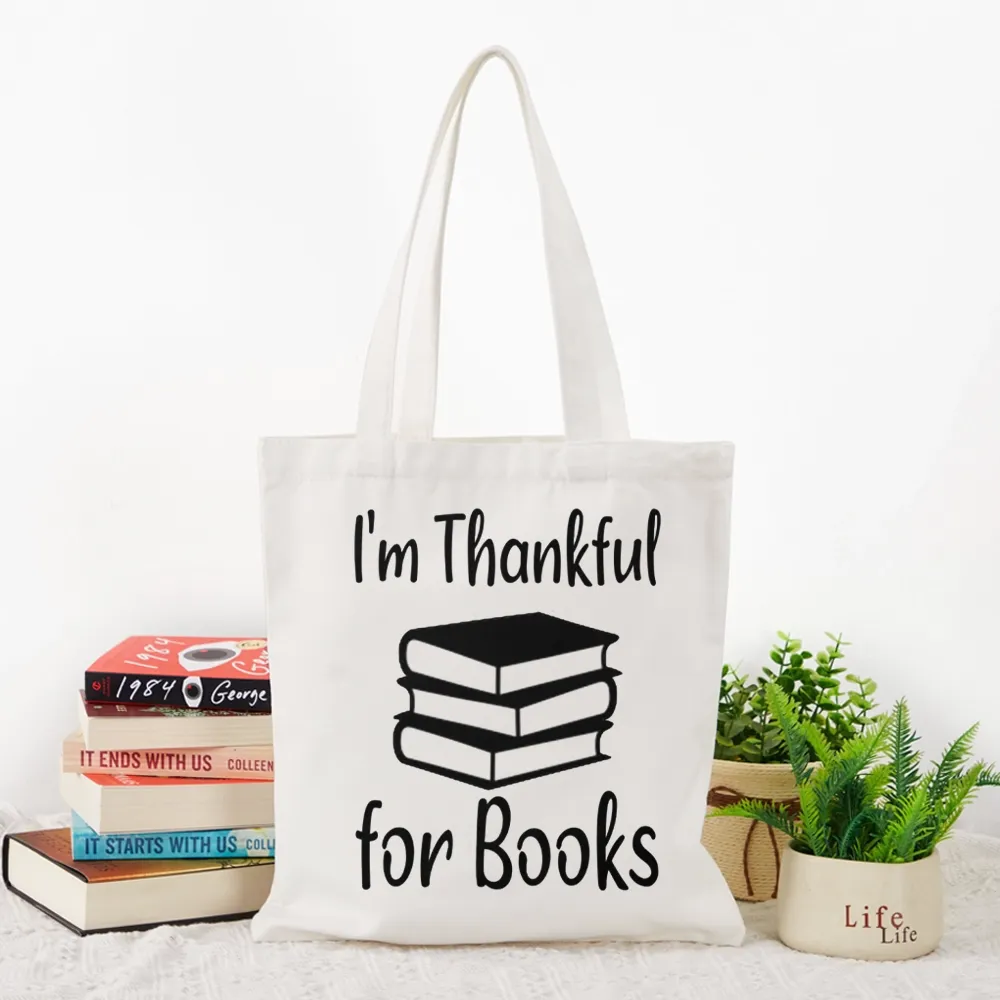 Pagewings Thanksgiving I Am Thankful For Books Tote Bag