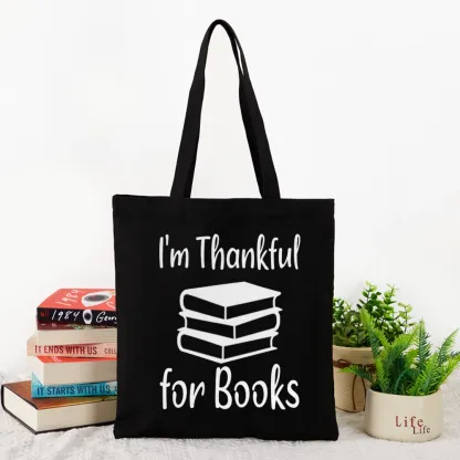 Pagewings Thanksgiving I Am Thankful For Books Tote Bag