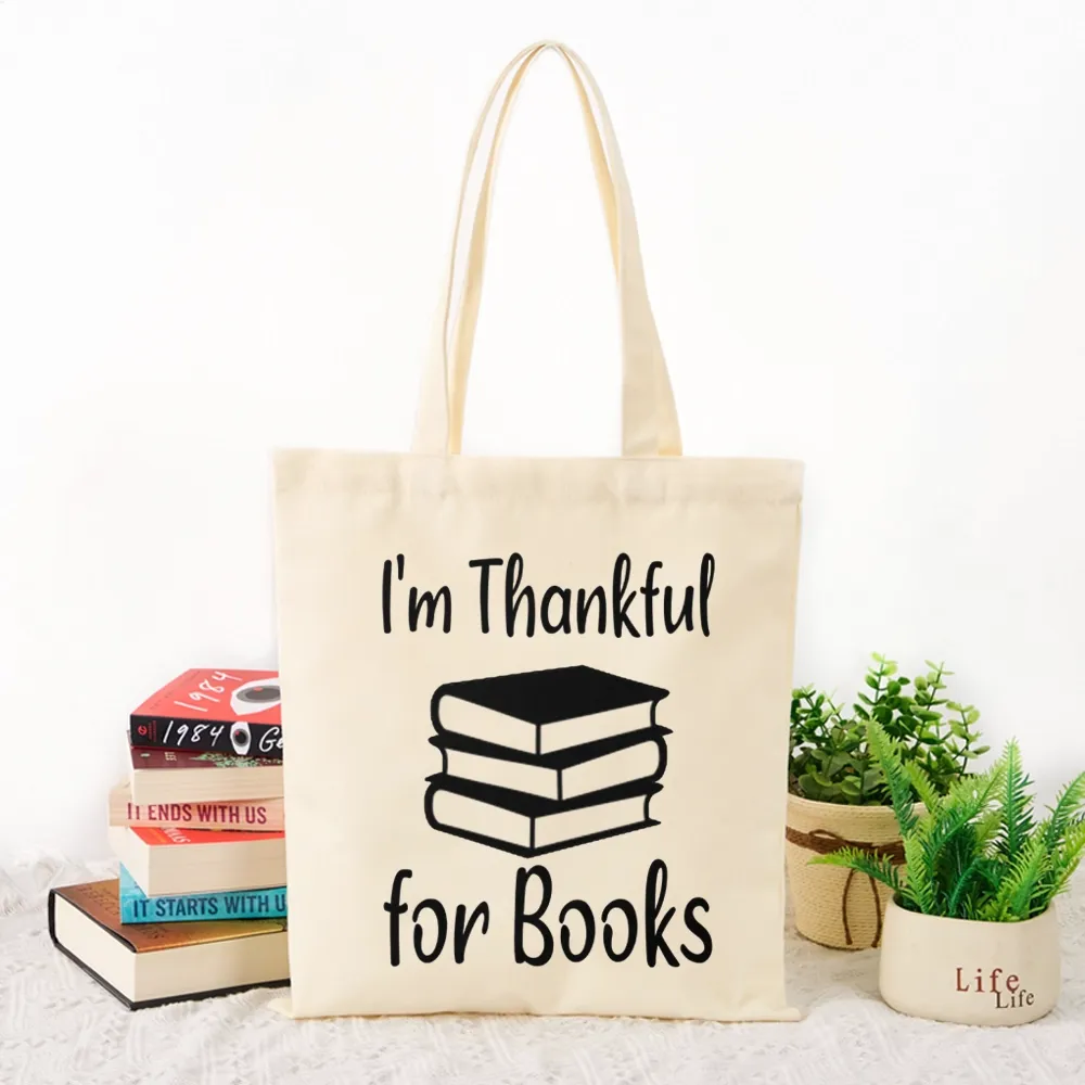 Pagewings Thanksgiving I Am Thankful For Books Tote Bag