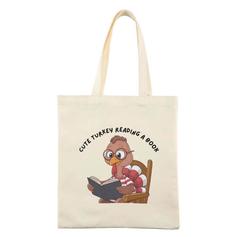 Pagewings Thanksgiving Turkey Reading A Book Tote Bag