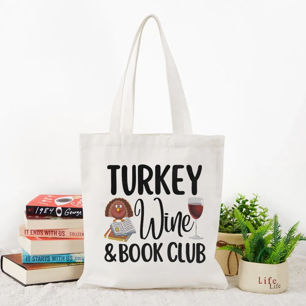 Pagewings Book Club Wine Tote Bag