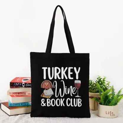 Pagewings Book Club Wine Tote Bag