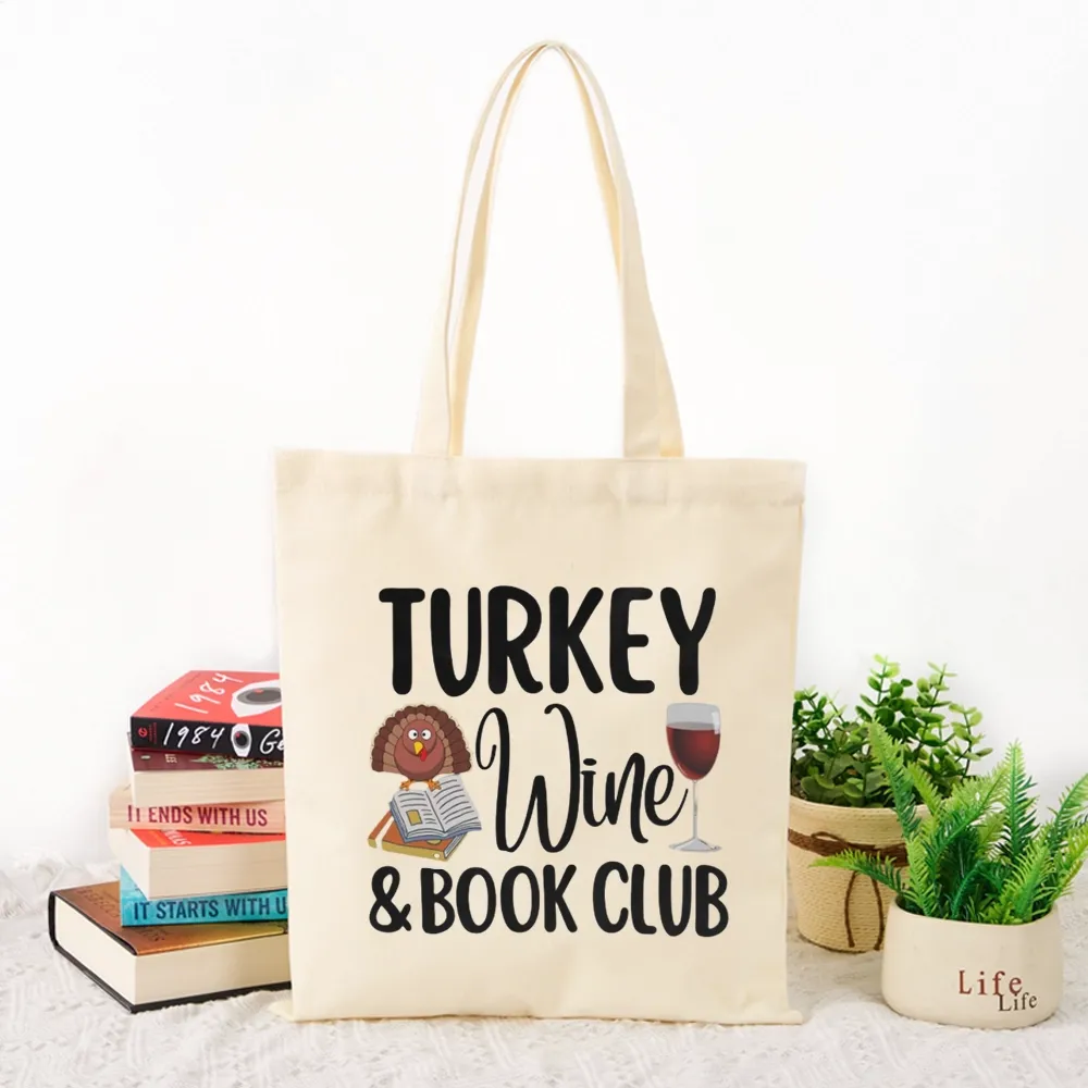 Pagewings Book Club Wine Tote Bag