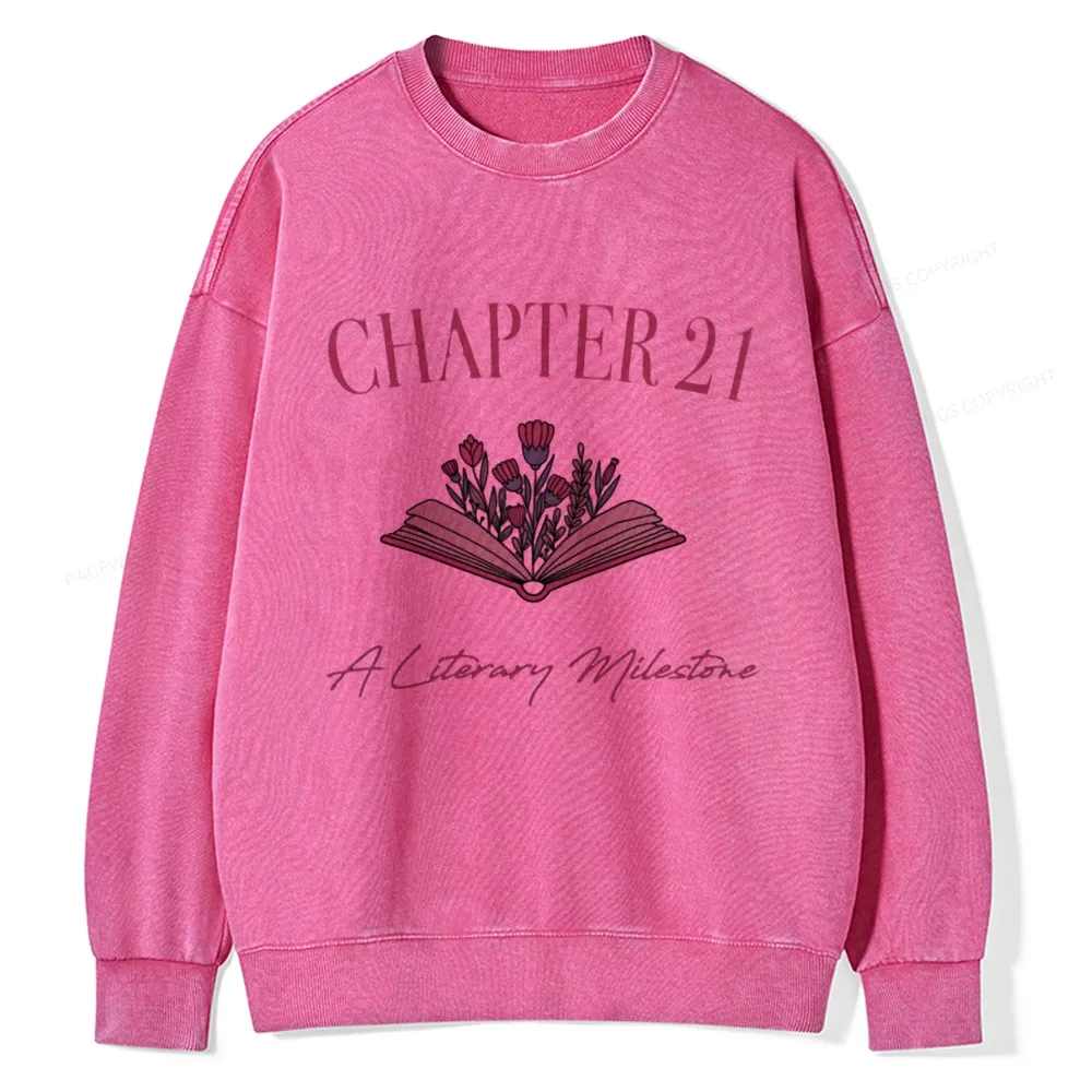 Pagewings Personalized Birthday Gift For Book Lover Unisex Washed Sweatshirt