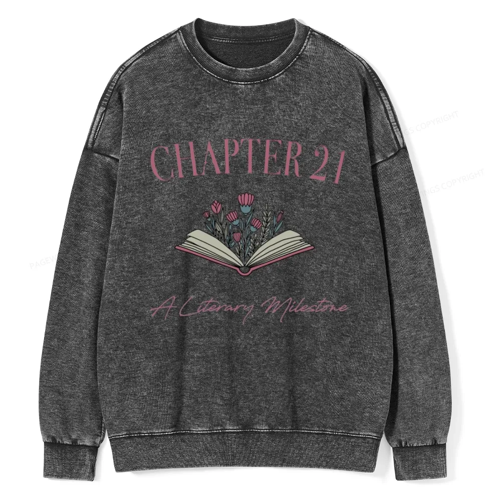 Pagewings Personalized Birthday Gift For Book Lover Unisex Washed Sweatshirt