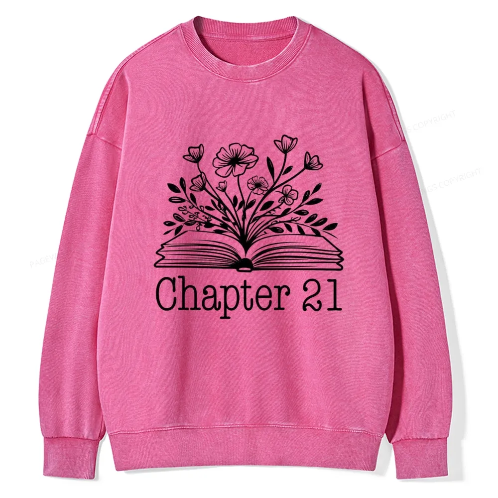 Pagewings Personalized Birthday Gift Book Lover Unisex Washed Sweatshirt