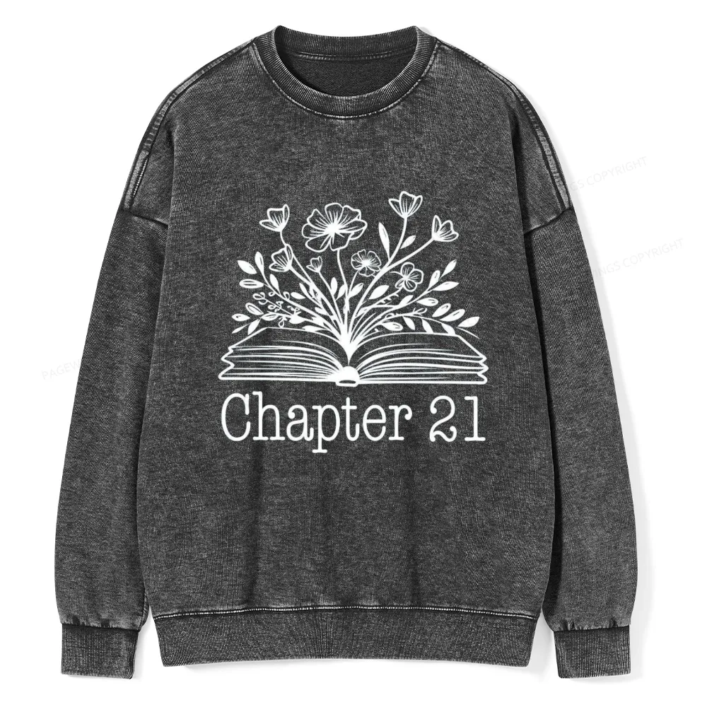 Pagewings Personalized Birthday Gift Book Lover Unisex Washed Sweatshirt