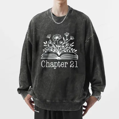 Pagewings Personalized Birthday Gift Book Lover Unisex Washed Sweatshirt