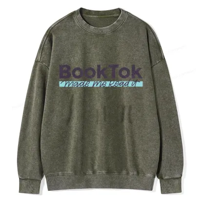 Pagewings Booktok Made Me Read It Unisex Washed Sweatshirt