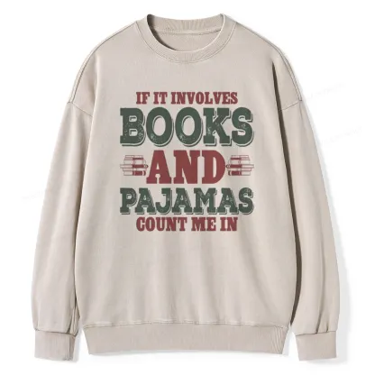 Pagewings Book And Pajamas Reading Lover Unisex Washed Sweatshirt