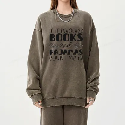Pagewings Books And Pajamas Unisex Washed Sweatshirt