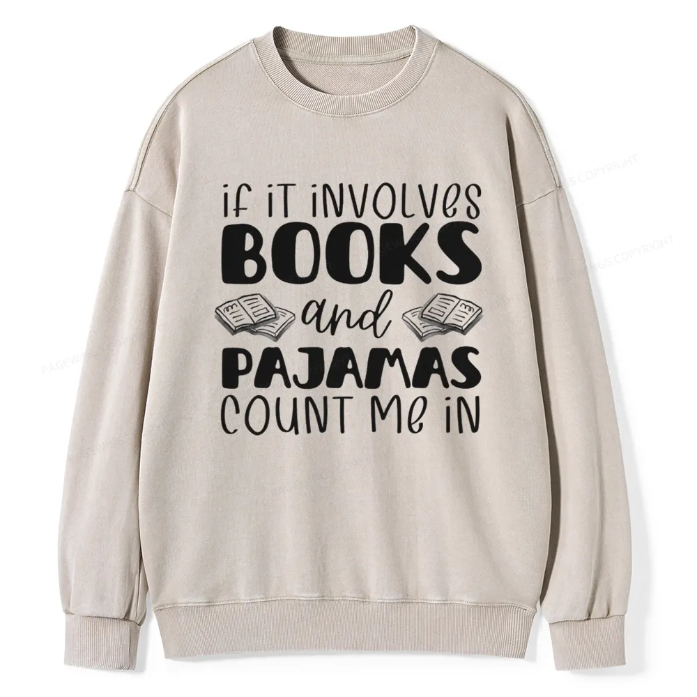 Pagewings Books And Pajamas Unisex Washed Sweatshirt