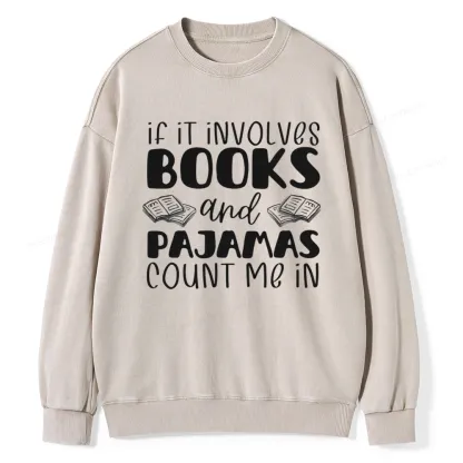 Pagewings Books And Pajamas Unisex Washed Sweatshirt