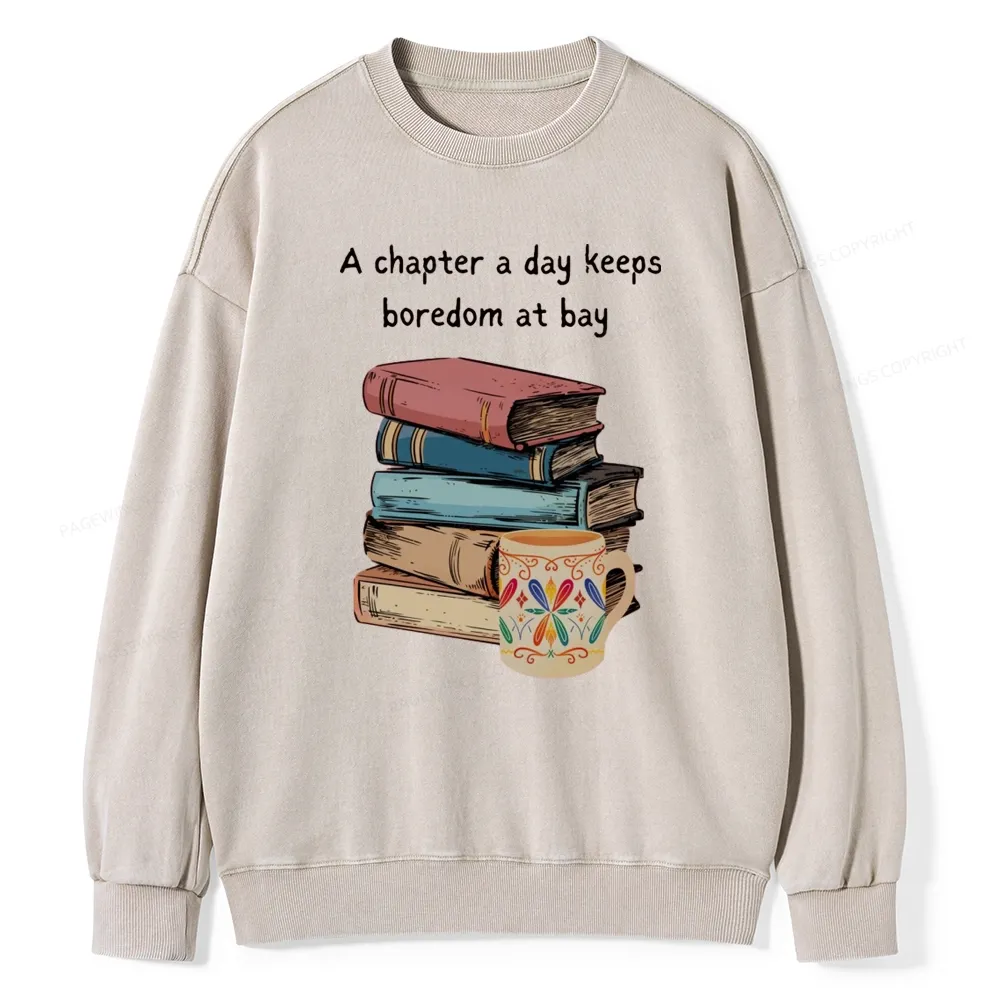 Pagewings Reading Fluffy Flock Unisex Washed Sweatshirt