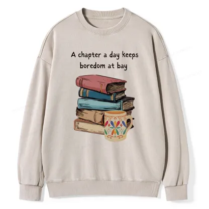 Pagewings Reading Fluffy Flock Unisex Washed Sweatshirt