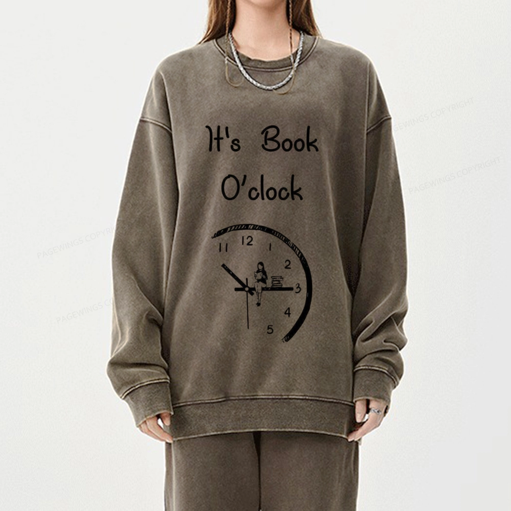 Pagewings Book Brainy Buddy Unisex Washed Sweatshirt