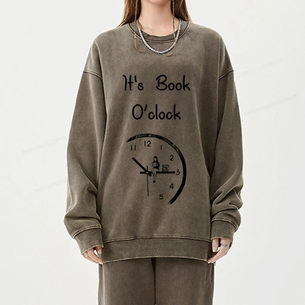 Pagewings Book Brainy Buddy Unisex Washed Sweatshirt