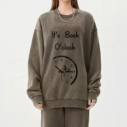 Pagewings Book Brainy Buddy Unisex Washed Sweatshirt