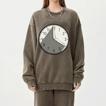 Pagewings Book Clock Unisex Washed Sweatshirt