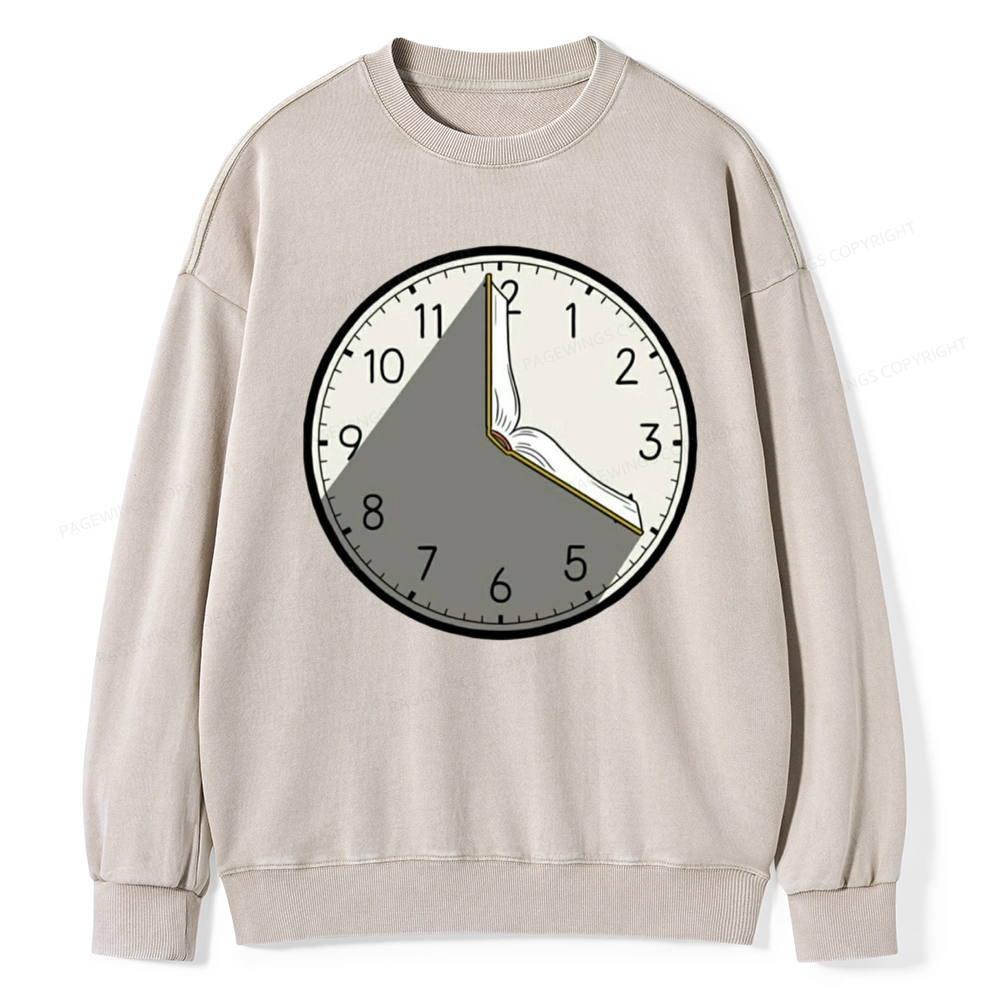 Pagewings Book Clock Unisex Washed Sweatshirt