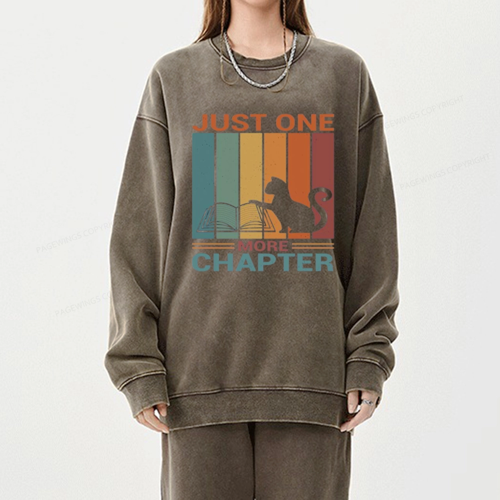 Pagewings Just One More Chapter Book Unisex Washed Sweatshirt