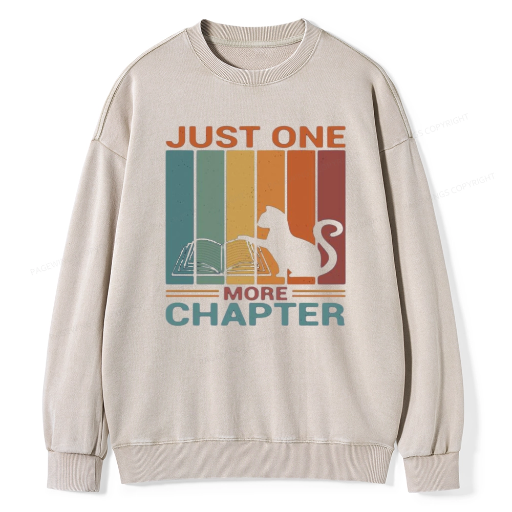 Pagewings Just One More Chapter Book Unisex Washed Sweatshirt