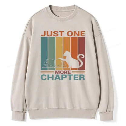 Pagewings Just One More Chapter Book Unisex Washed Sweatshirt
