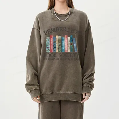 Pagewings Pemberley Book Society Unisex Washed Sweatshirt