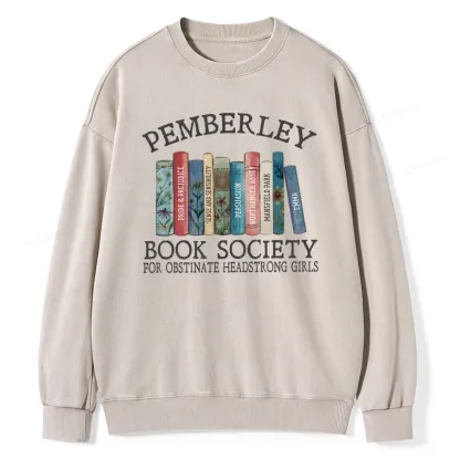 Pagewings Pemberley Book Society Unisex Washed Sweatshirt