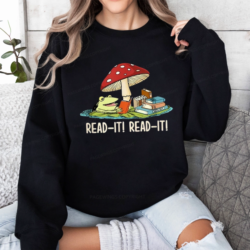 Pagewings Mushroom Read it Book Unisex Sweatshirt
