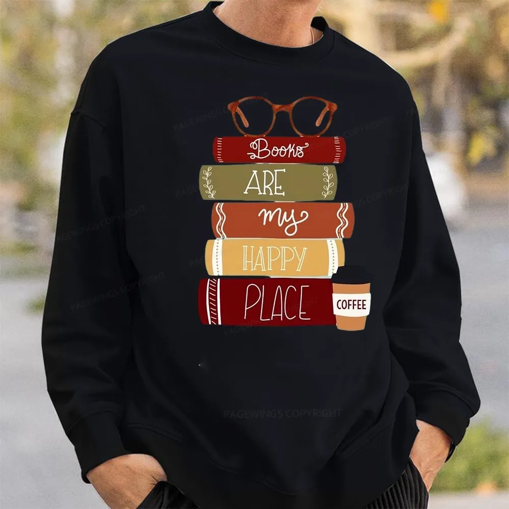 Pagewings Books are My Happy Place Unisex  Classic Sweatshirt