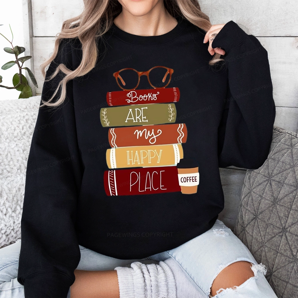 Pagewings Books are My Happy Place Unisex  Classic Sweatshirt