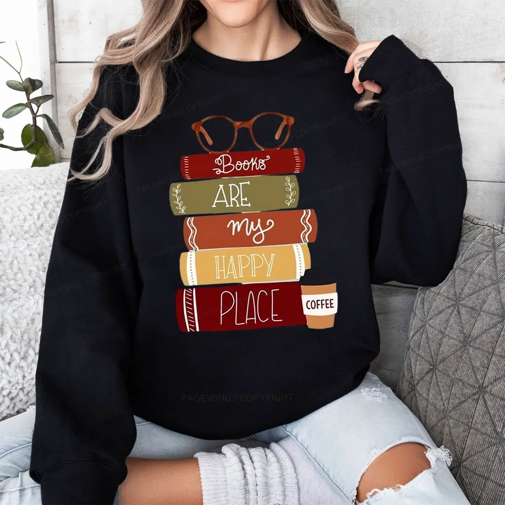 Pagewings Books are My Happy Place Unisex  Classic Sweatshirt