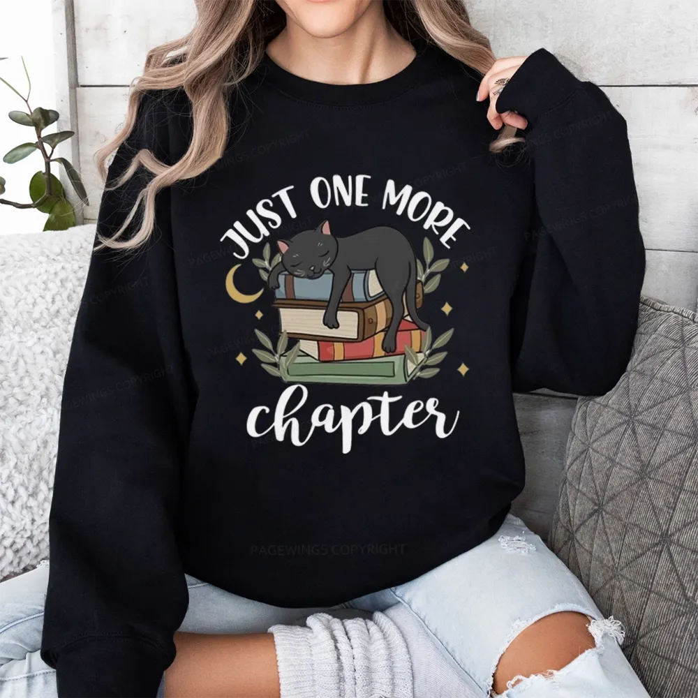 Pagewings Just One More Chapter Adorable Cat Unisex Classic Sweatshirt
