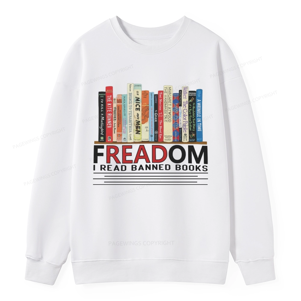 Pagewings Freadom I Read Banned Books Unisex Classic Sweatshirt