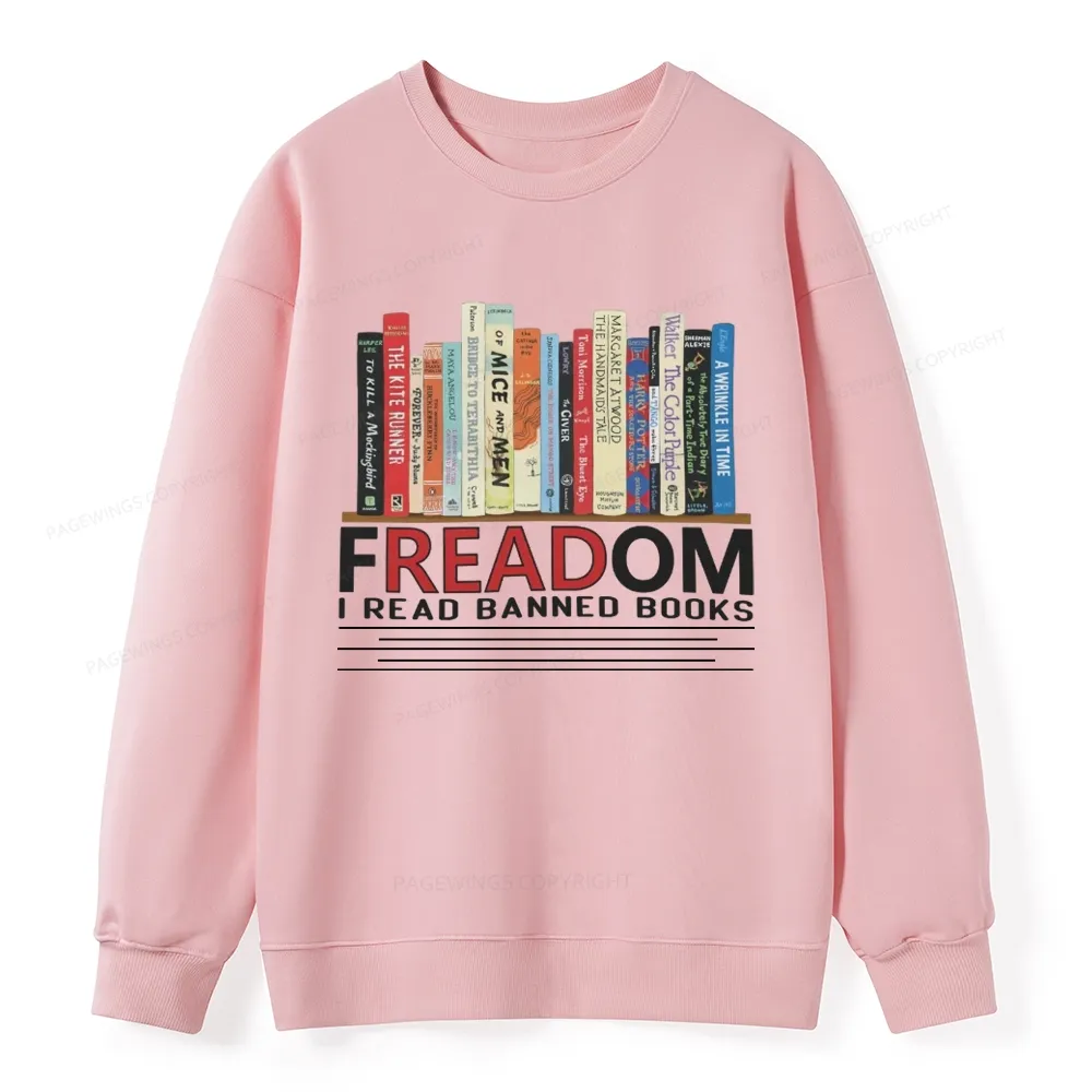 Pagewings Freadom I Read Banned Books Unisex Classic Sweatshirt