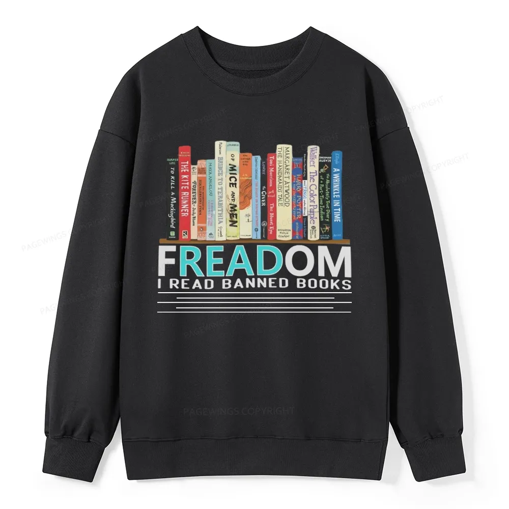Pagewings Freadom I Read Banned Books Unisex Classic Sweatshirt