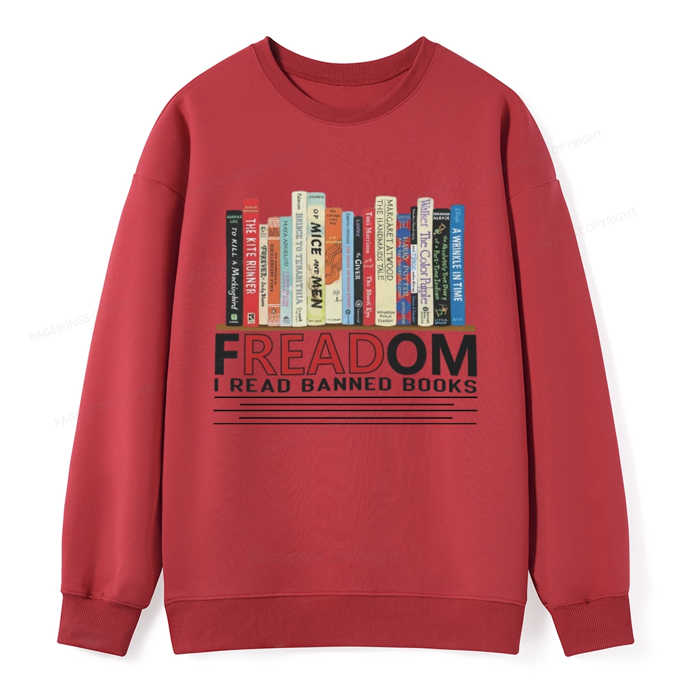 Pagewings Freadom I Read Banned Books Unisex Classic Sweatshirt