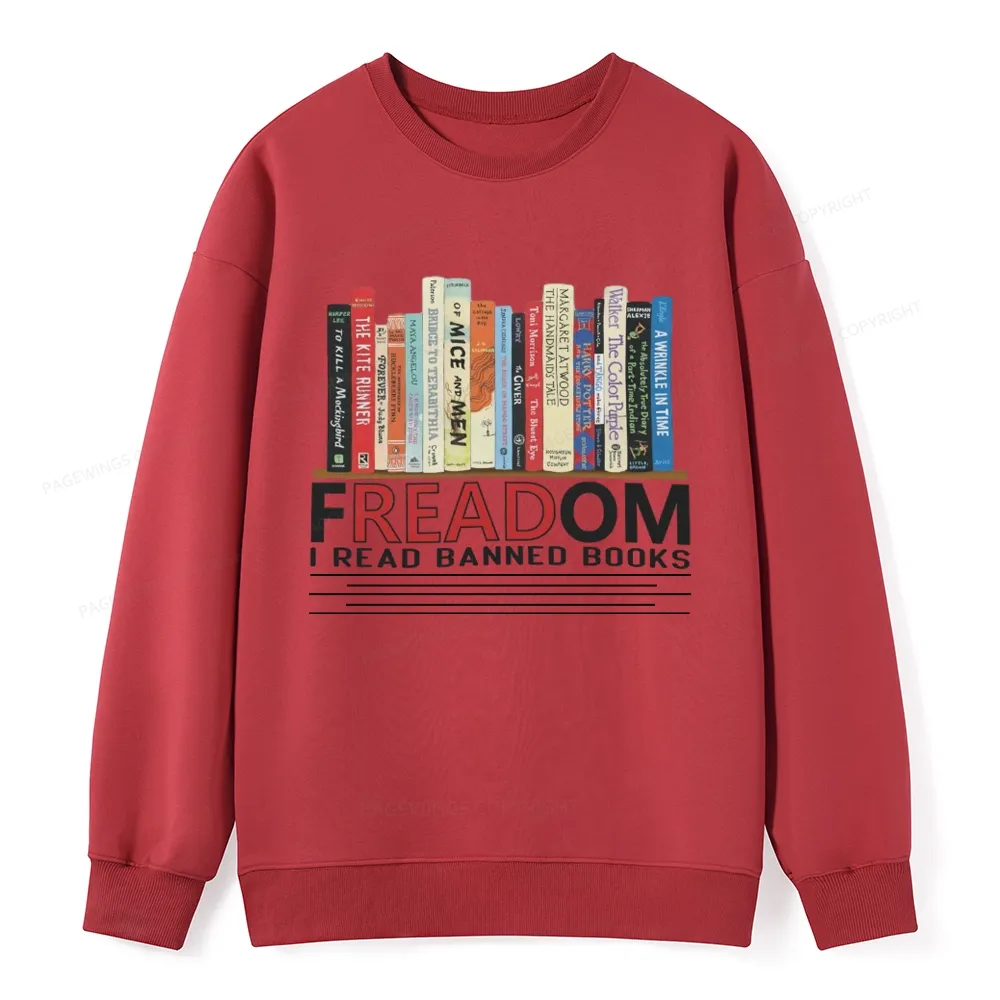 Pagewings Freadom I Read Banned Books Unisex Classic Sweatshirt
