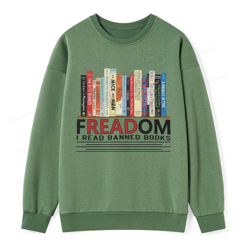 Pagewings Freadom I Read Banned Books Unisex Classic Sweatshirt