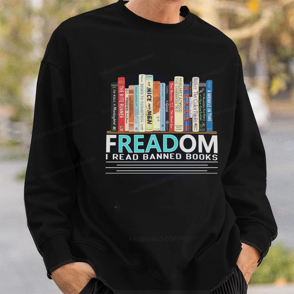 Pagewings Freadom I Read Banned Books Unisex Classic Sweatshirt