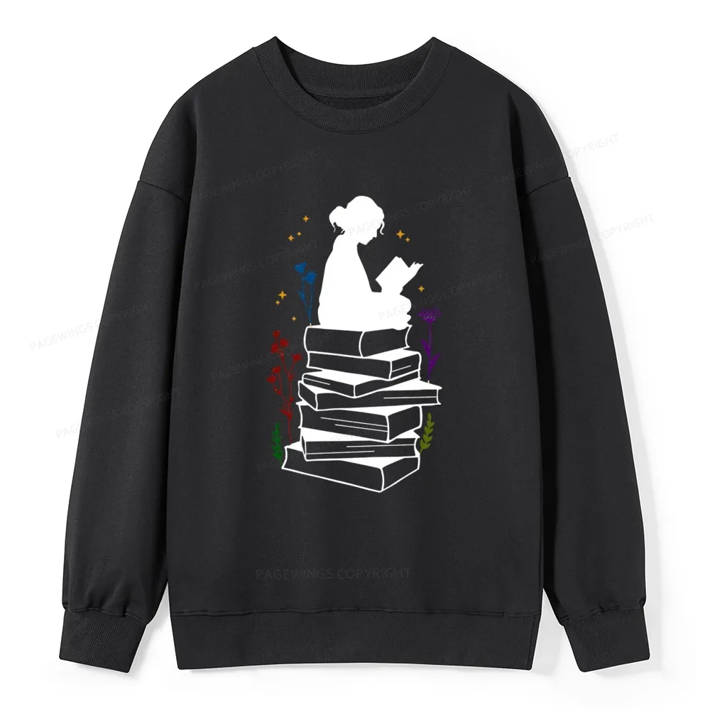 Pagewings Girl Reading Unisex Classic Sweatshirt