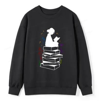 Pagewings Girl Reading Unisex Classic Sweatshirt
