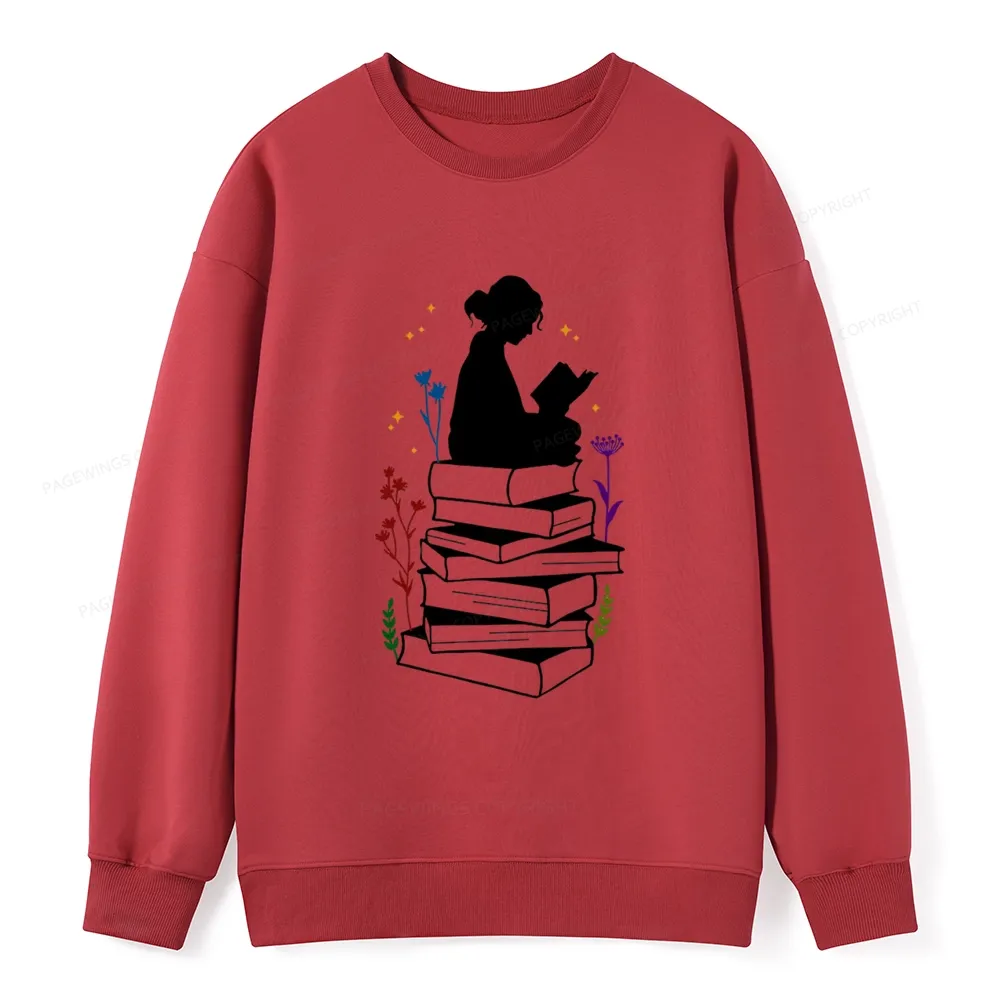 Pagewings Girl Reading Unisex Classic Sweatshirt
