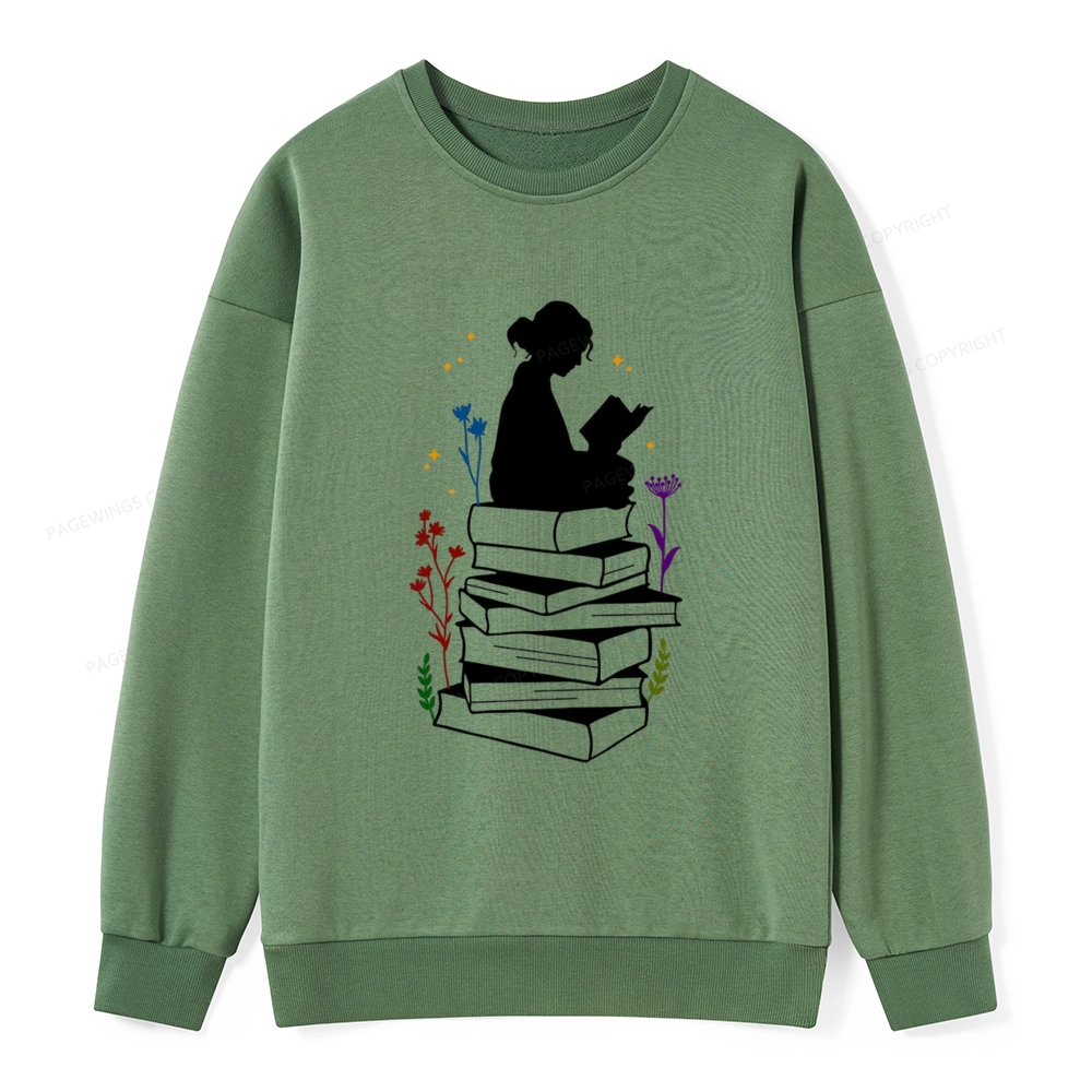 Pagewings Girl Reading Unisex Classic Sweatshirt